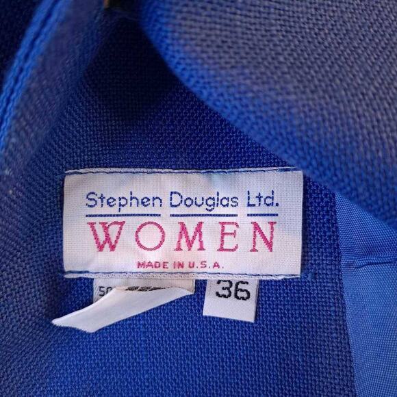 Stephen Douglas Ltd Women's Blazer Jacket Blue Solid Pockets USA 36 - Picture 4 of 6
